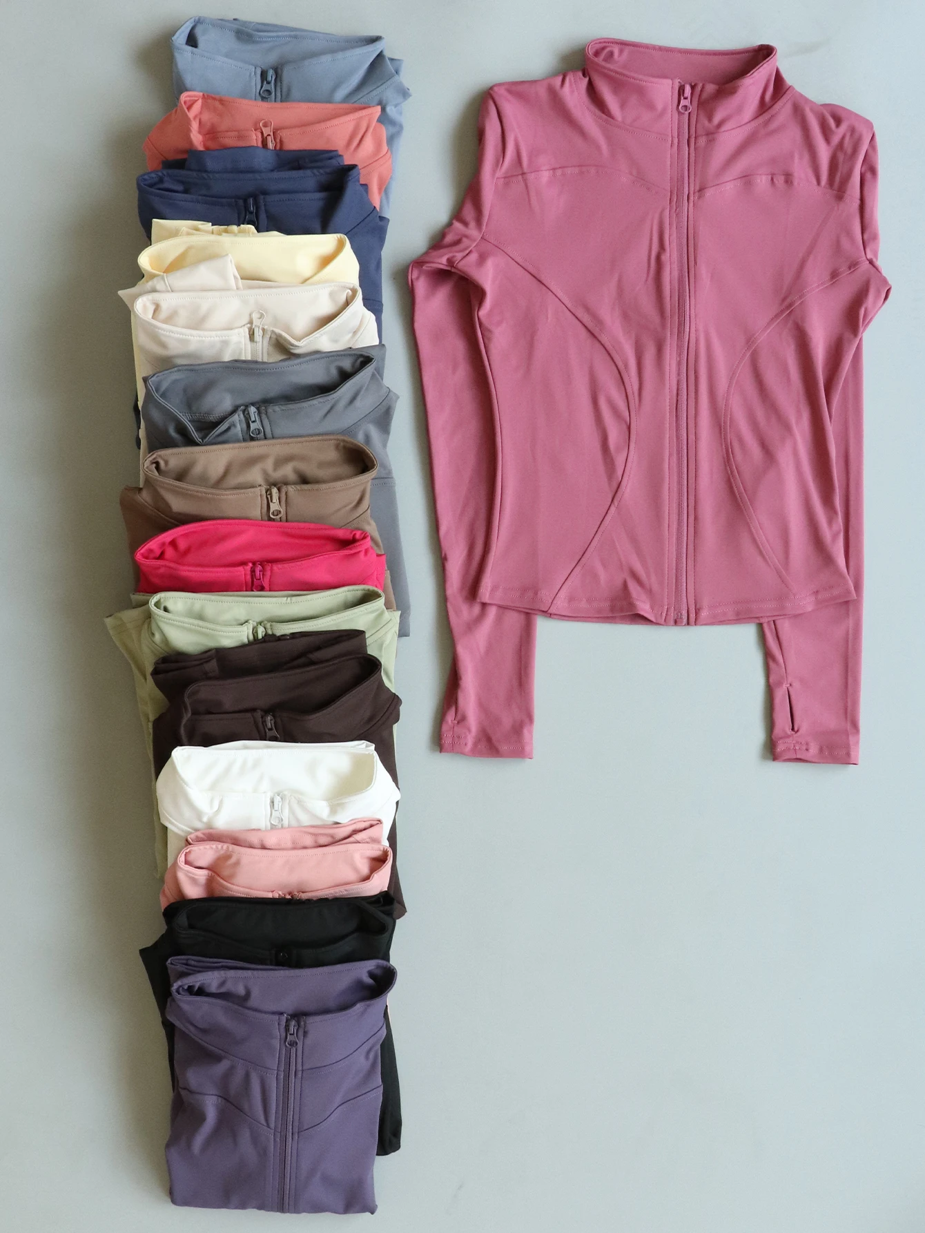 Fitfemme Women's Slim Fit Sports Jacket - High Neck, Full Zip, Long Sleeve, Multiple Colors for Yoga & Workout