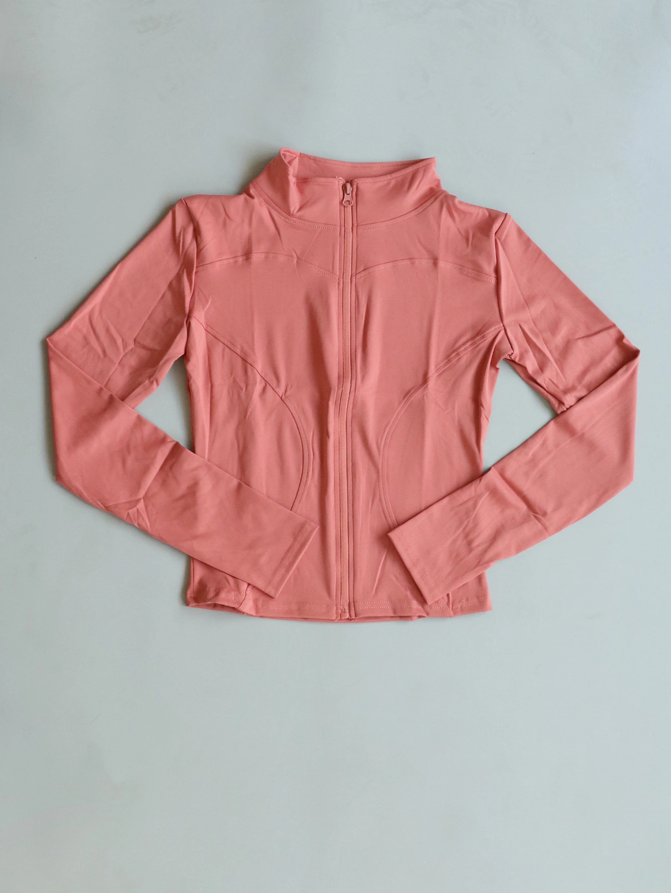Fitfemme Women's Slim Fit Sports Jacket - High Neck, Full Zip, Long Sleeve, Multiple Colors for Yoga & Workout