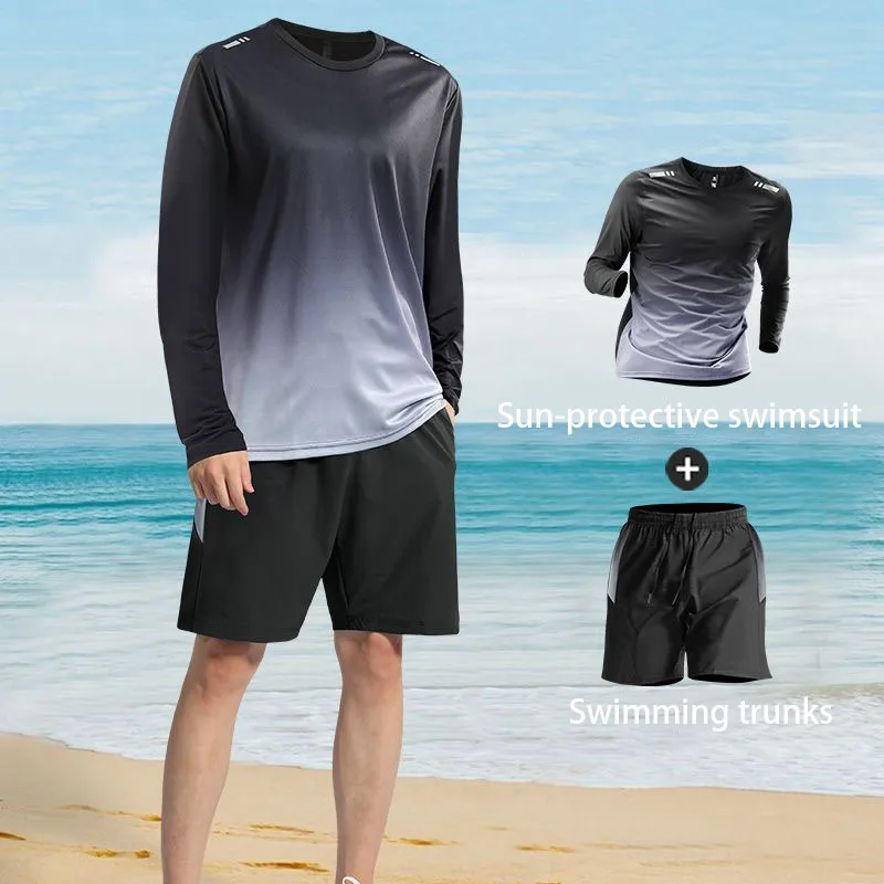 2025 new swimming suit, men's sun-protective long-sleeved and long pants swimsuit.