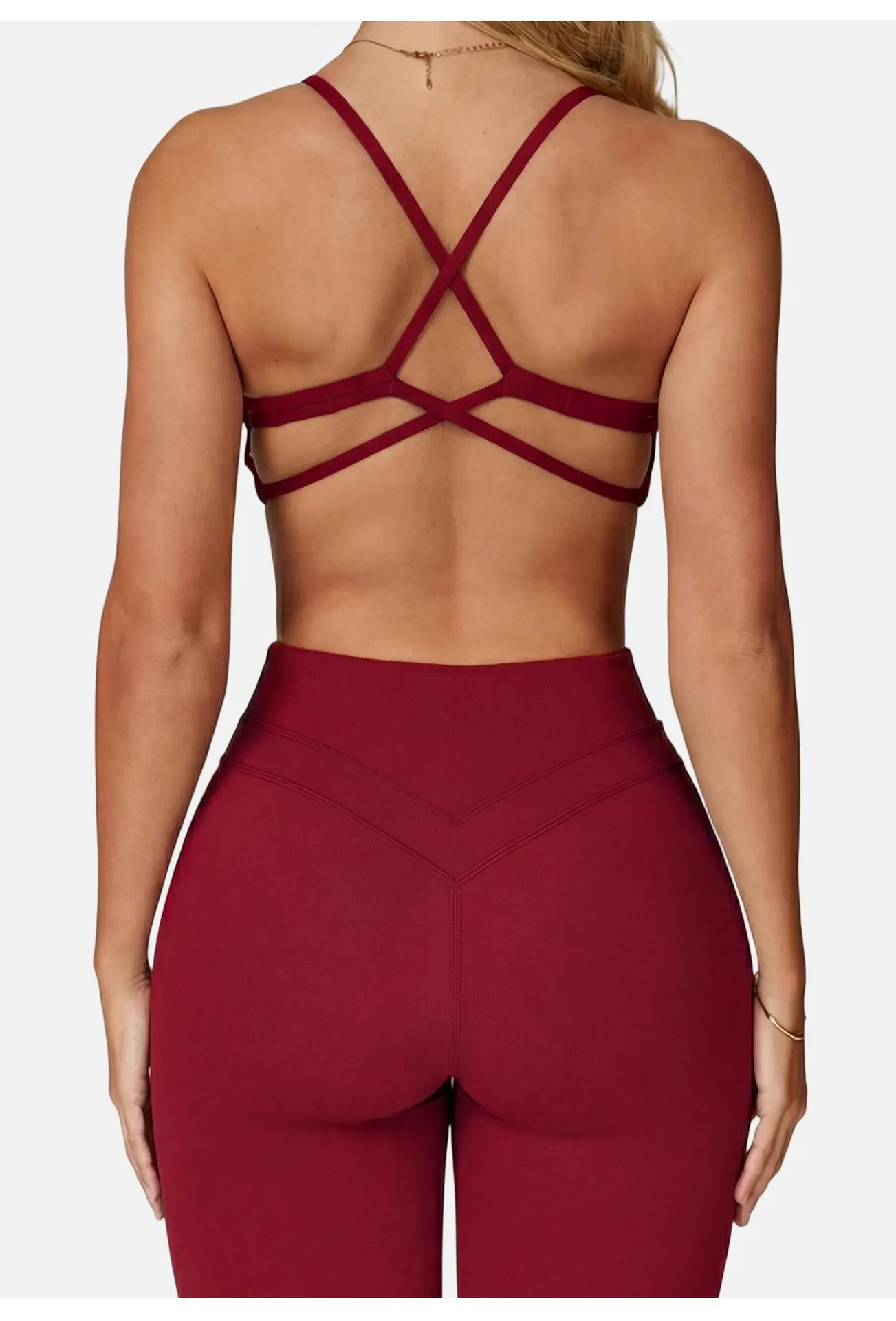 Sports Bra High Support Women Gym Underwear Push-up Back Cross Yoga Crop Top Running Workout Fitness Pilates Solid Color