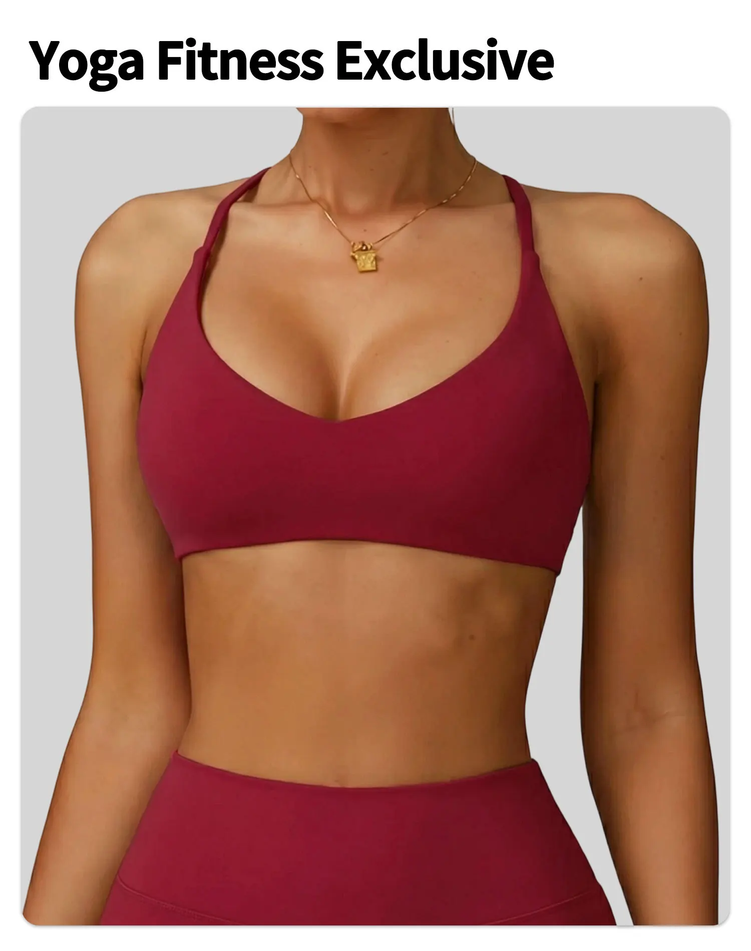 Sports Bra High Support Women Gym Underwear Push-up Back Cross Yoga Crop Top Running Workout Fitness Pilates Solid Color