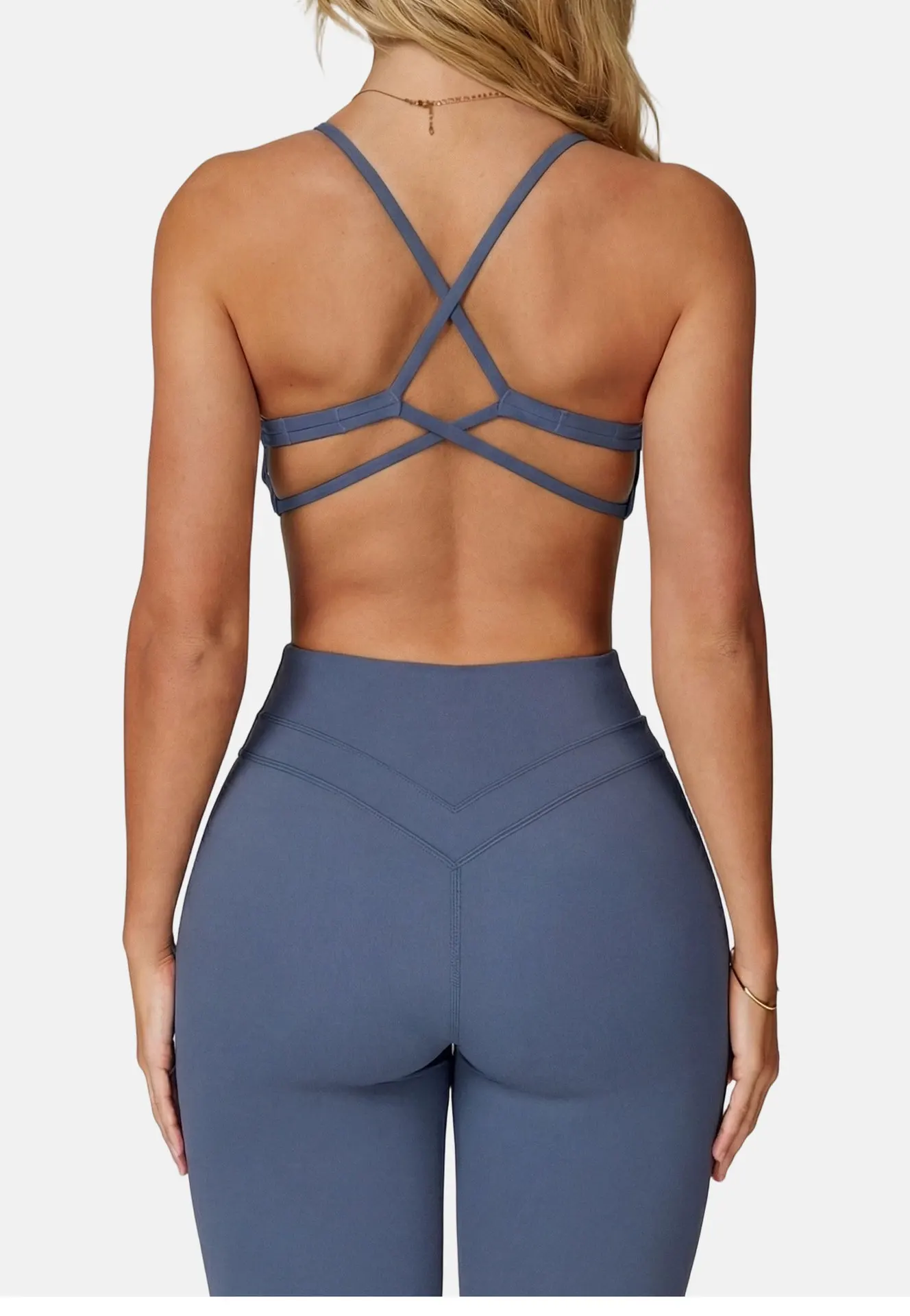 Sports Bra High Support Women Gym Underwear Push-up Back Cross Yoga Crop Top Running Workout Fitness Pilates Solid Color