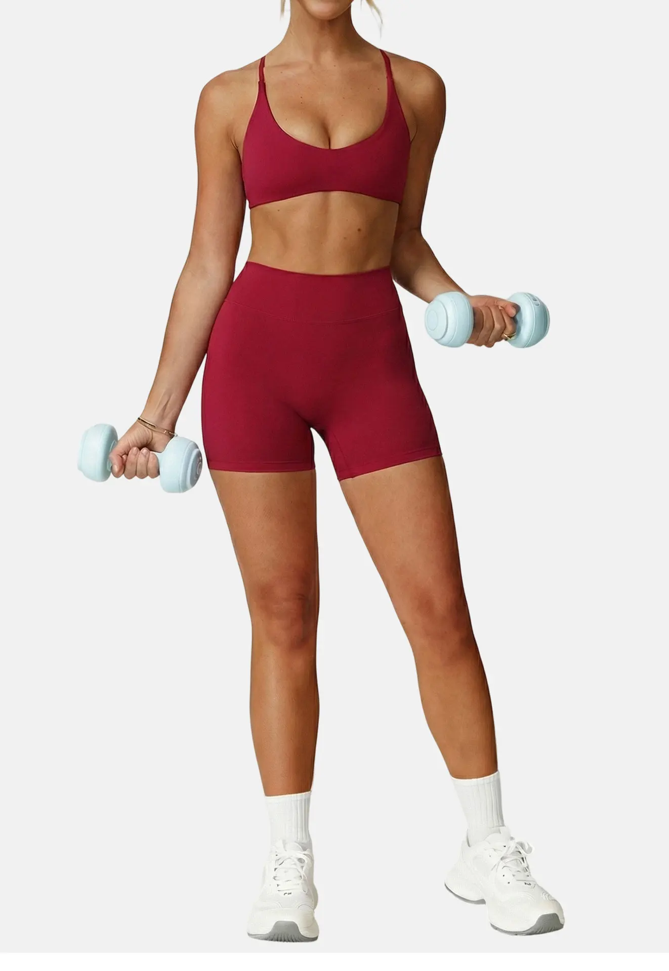 Sports Bra High Support Women Gym Underwear Push-up Back Cross Yoga Crop Top Running Workout Fitness Pilates Solid Color