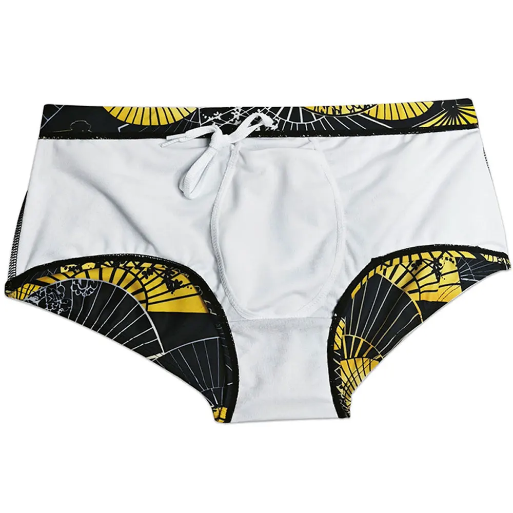 UXH Brand Men's Swimwear short With Push-Up Black Trunks Boxer Hi-Q Sexy Men Breathable Swim Suit Speed Matching Beach Shorts