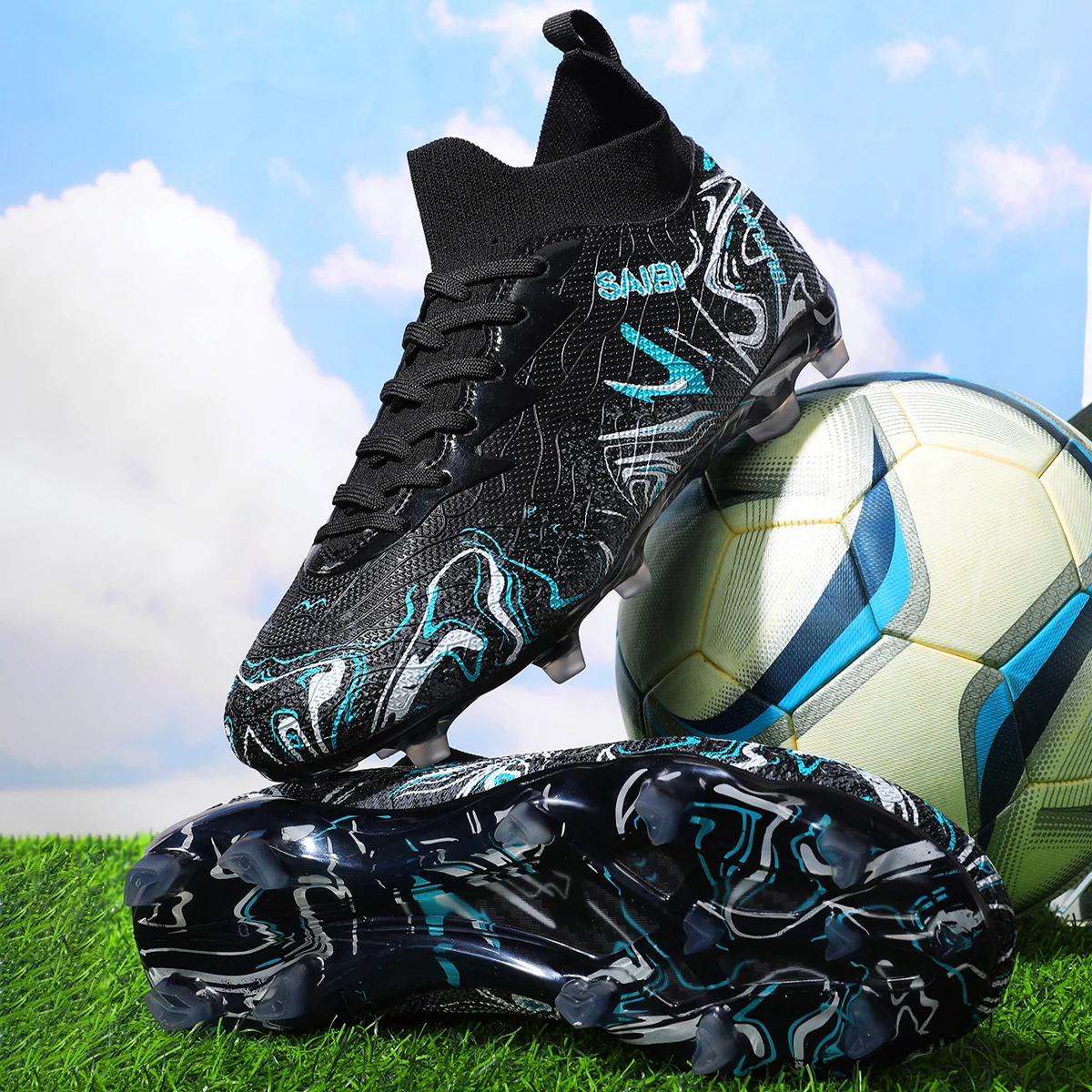 Professional Breathable Football Shoes FG Long Nail Sports Shoes, Wear-Resistant and Anti Slip, Are Essential for Fans