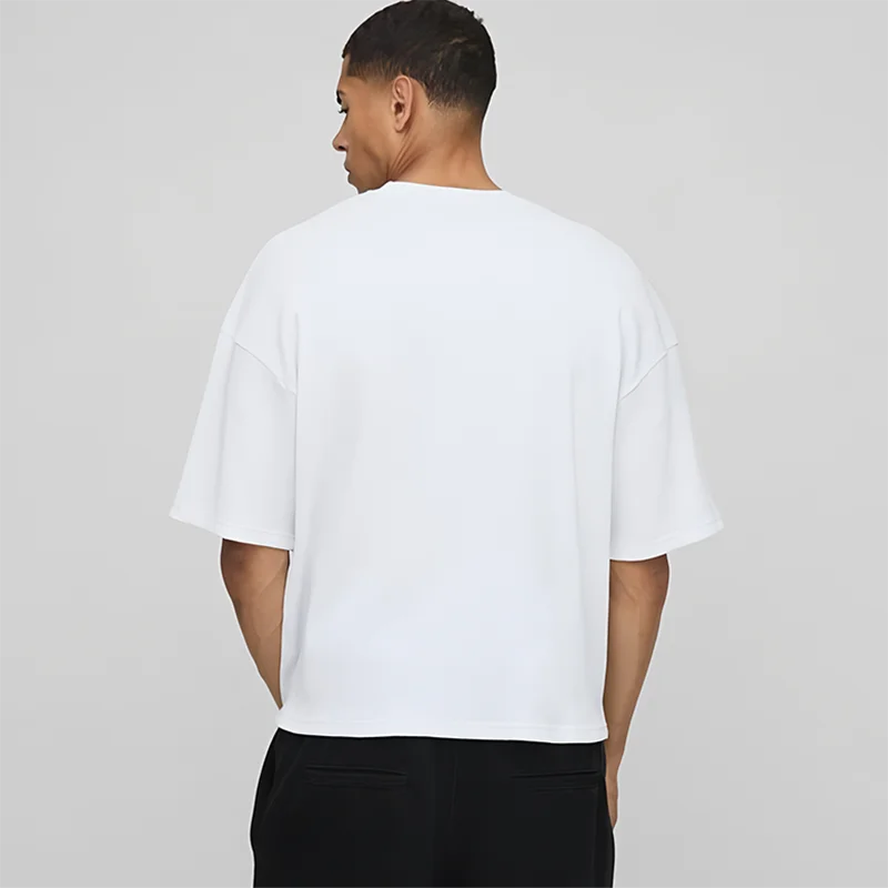 Oversized Boxy Fit Dropped Shoulders Running T-shirts Mens Cotton Heavyweight Half Sleeve Sports T Shirts Casual Gym Clothing