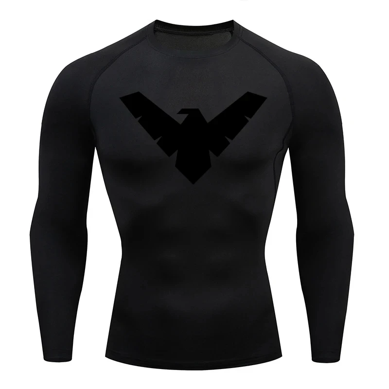 Summer Short Sleeve Compression Shirt Men Sports Top Running T Shirt Quick Dry Gym Workout Clothing Sun Protection Long Sleeve