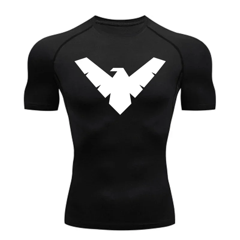 Summer Short Sleeve Compression Shirt Men Sports Top Running T Shirt Quick Dry Gym Workout Clothing Sun Protection Long Sleeve
