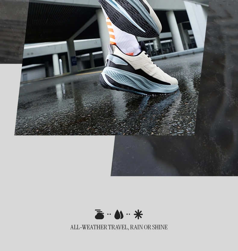 361 Degrees Wingblade Rainblock Men Running Shoes Splash Proof Anti-Slip Water Repellent Grippy Stable Male Sneakers 672532231