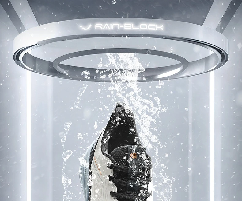 361 Degrees Wingblade Rainblock Men Running Shoes Splash Proof Anti-Slip Water Repellent Grippy Stable Male Sneakers 672532231