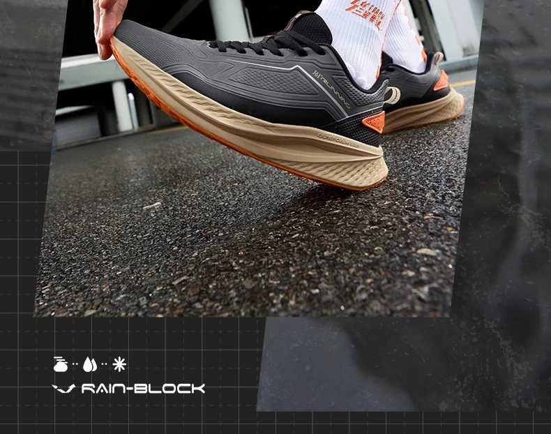 361 Degrees Wingblade Rainblock Men Running Shoes Splash Proof Anti-Slip Water Repellent Grippy Stable Male Sneakers 672532231
