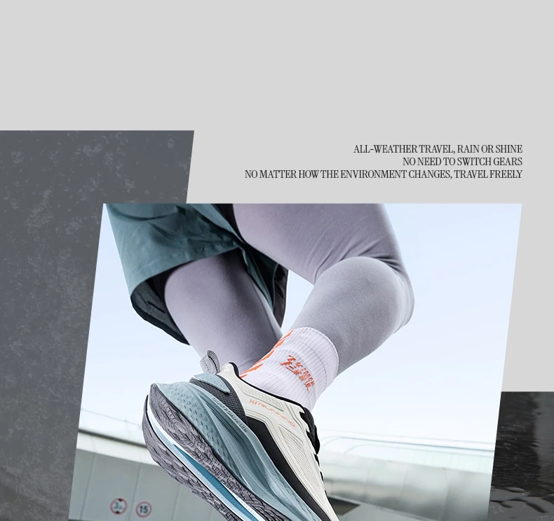 361 Degrees Wingblade Rainblock Men Running Shoes Splash Proof Anti-Slip Water Repellent Grippy Stable Male Sneakers 672532231
