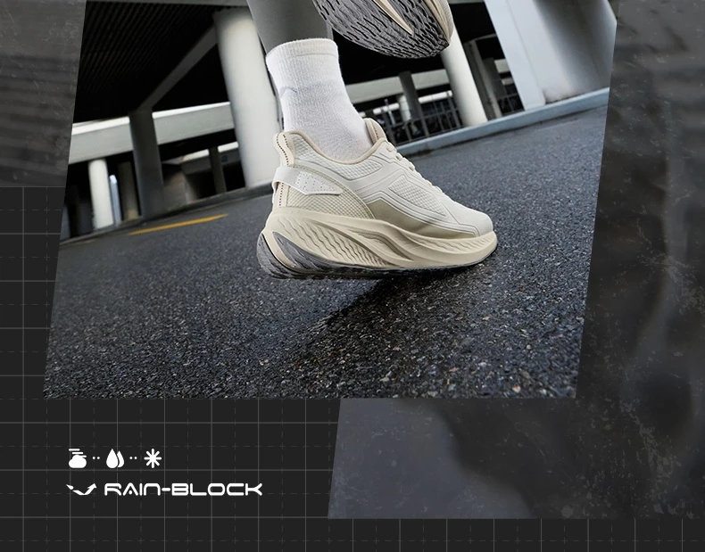 361 Degrees Wingblade Rainblock Men Running Shoes Splash Proof Anti-Slip Water Repellent Grippy Stable Male Sneakers 672532231