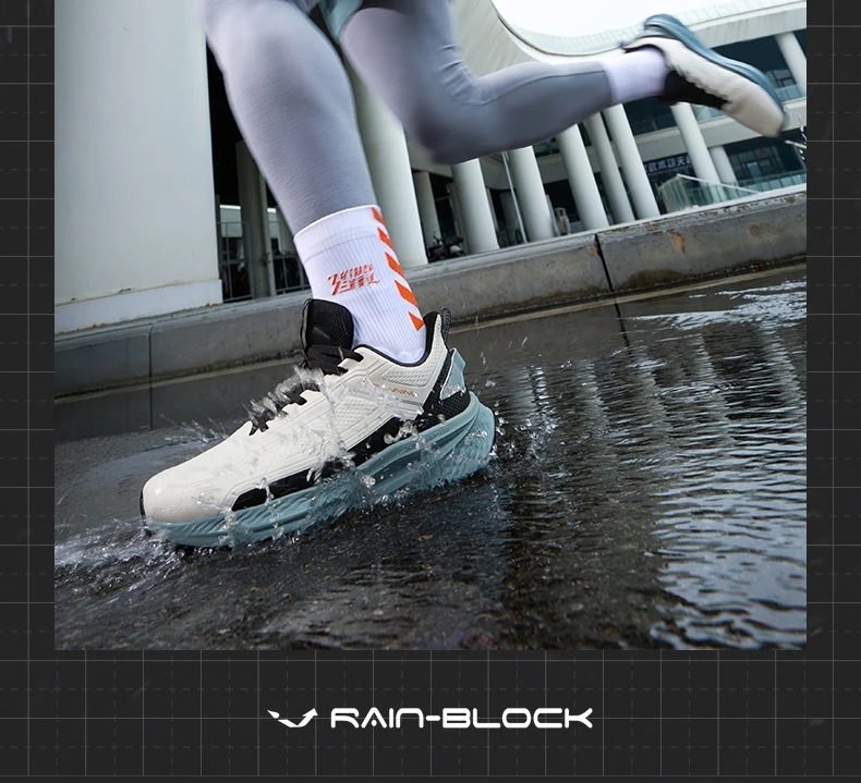 361 Degrees Wingblade Rainblock Men Running Shoes Splash Proof Anti-Slip Water Repellent Grippy Stable Male Sneakers 672532231