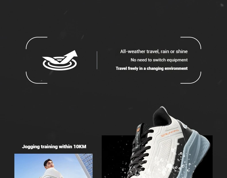 361 Degrees Wingblade Rainblock Men Running Shoes Splash Proof Anti-Slip Water Repellent Grippy Stable Male Sneakers 672532231
