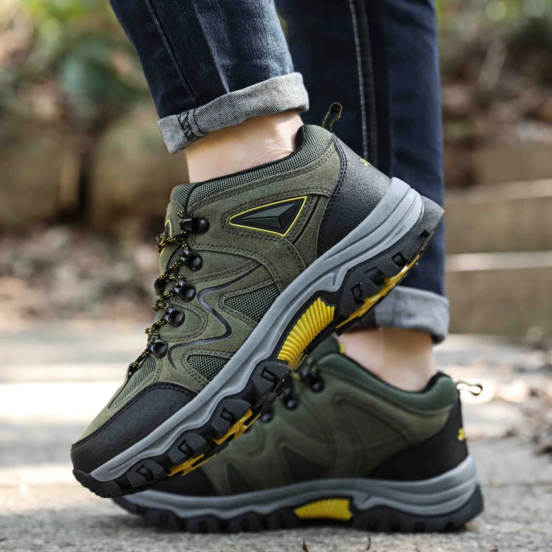 Men's Non-Slip Wear-Resistant Outdoor Hiking Shoes, Wear-Resistant Splash-Proof Sports Shoes, All-Terrain Hunting Hiking Shoes