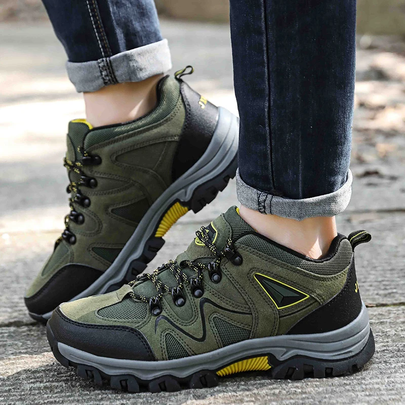 Men's Non-Slip Wear-Resistant Outdoor Hiking Shoes, Wear-Resistant Splash-Proof Sports Shoes, All-Terrain Hunting Hiking Shoes