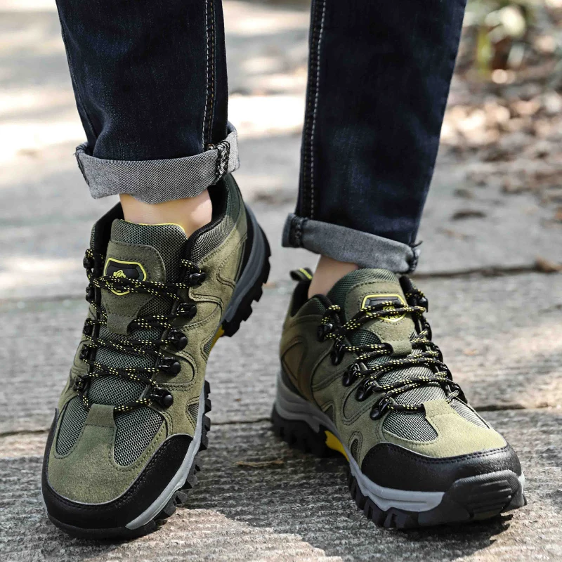 Men's Non-Slip Wear-Resistant Outdoor Hiking Shoes, Wear-Resistant Splash-Proof Sports Shoes, All-Terrain Hunting Hiking Shoes