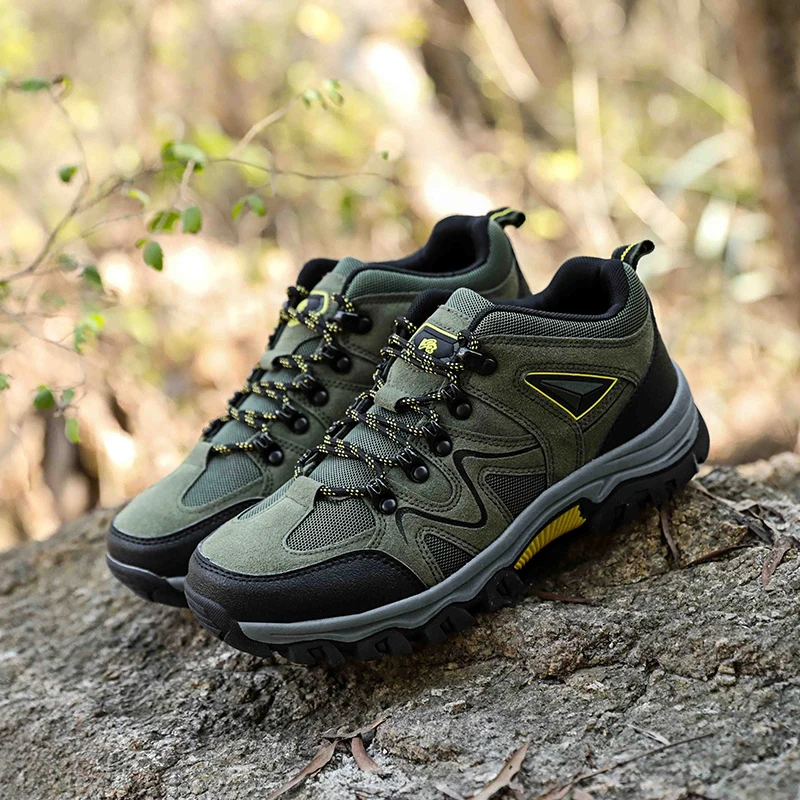 Men's Non-Slip Wear-Resistant Outdoor Hiking Shoes, Wear-Resistant Splash-Proof Sports Shoes, All-Terrain Hunting Hiking Shoes