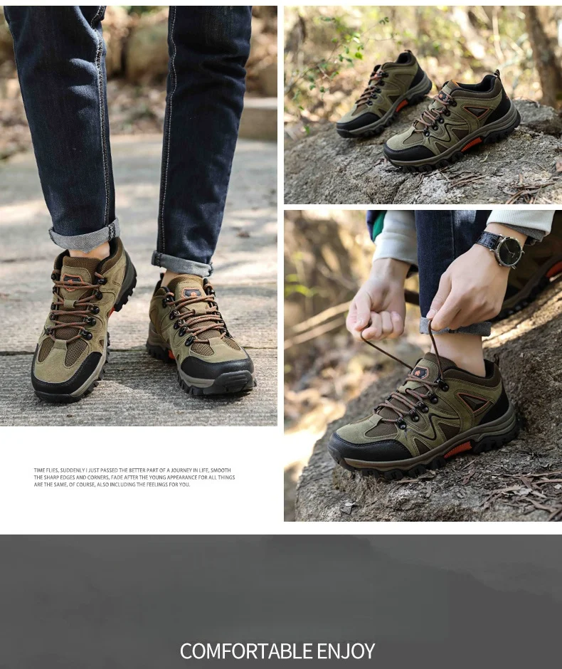Men's Non-Slip Wear-Resistant Outdoor Hiking Shoes, Wear-Resistant Splash-Proof Sports Shoes, All-Terrain Hunting Hiking Shoes