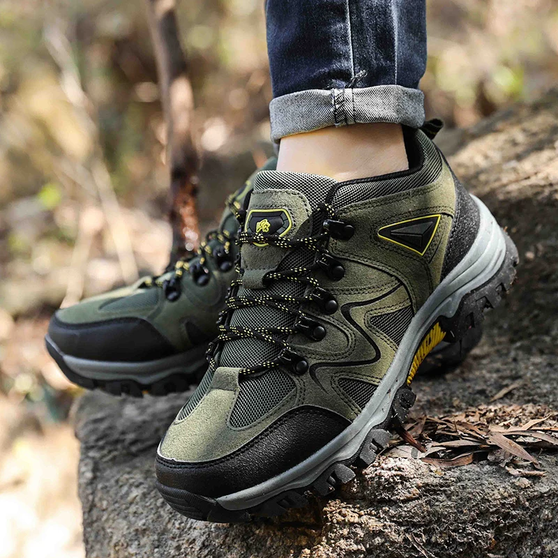 Men's Non-Slip Wear-Resistant Outdoor Hiking Shoes, Wear-Resistant Splash-Proof Sports Shoes, All-Terrain Hunting Hiking Shoes