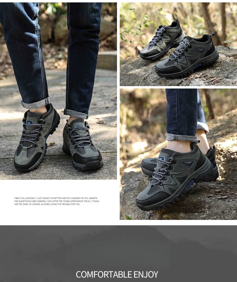 Men's Non-Slip Wear-Resistant Outdoor Hiking Shoes, Wear-Resistant Splash-Proof Sports Shoes, All-Terrain Hunting Hiking Shoes