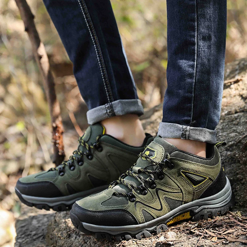 Men's Non-Slip Wear-Resistant Outdoor Hiking Shoes, Wear-Resistant Splash-Proof Sports Shoes, All-Terrain Hunting Hiking Shoes