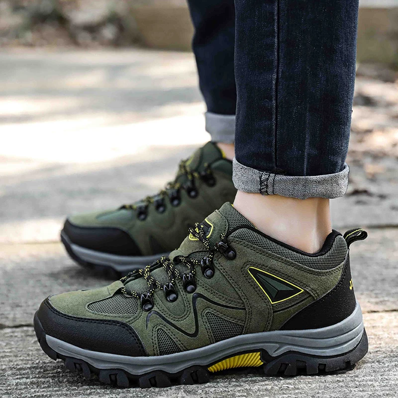 Men's Non-Slip Wear-Resistant Outdoor Hiking Shoes, Wear-Resistant Splash-Proof Sports Shoes, All-Terrain Hunting Hiking Shoes