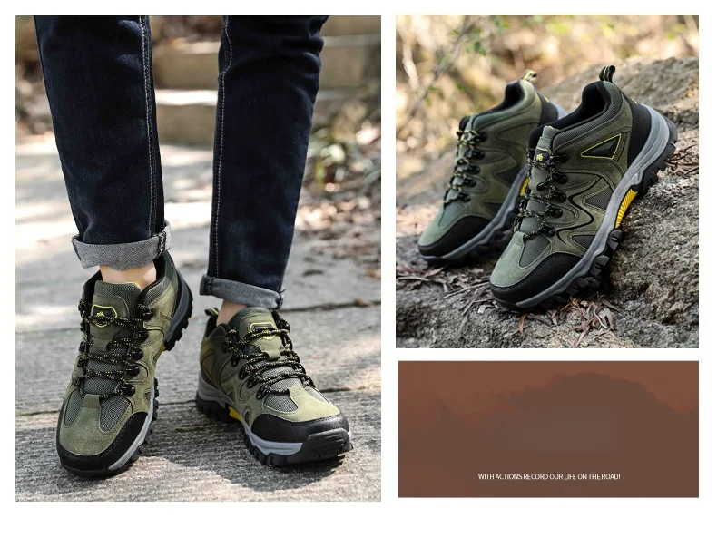 Men's Non-Slip Wear-Resistant Outdoor Hiking Shoes, Wear-Resistant Splash-Proof Sports Shoes, All-Terrain Hunting Hiking Shoes