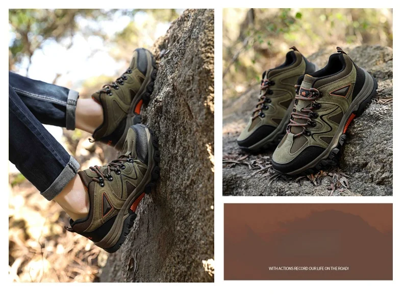 Men's Non-Slip Wear-Resistant Outdoor Hiking Shoes, Wear-Resistant Splash-Proof Sports Shoes, All-Terrain Hunting Hiking Shoes