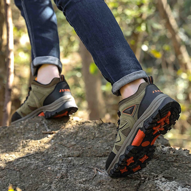 Men's Non-Slip Wear-Resistant Outdoor Hiking Shoes, Wear-Resistant Splash-Proof Sports Shoes, All-Terrain Hunting Hiking Shoes