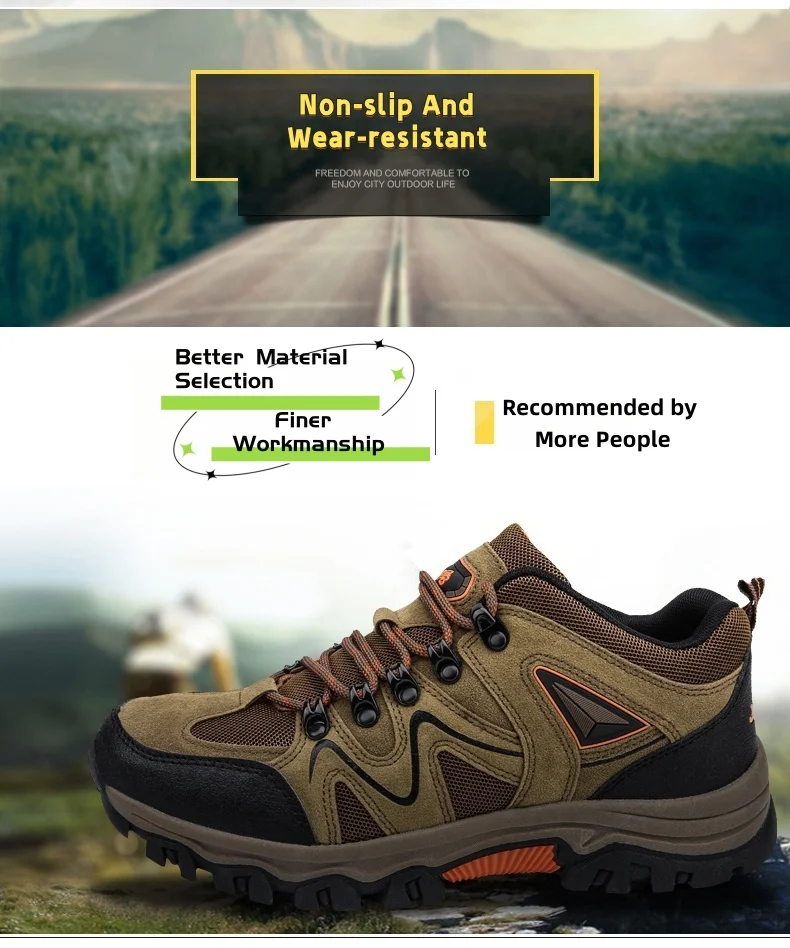 Men's Non-Slip Wear-Resistant Outdoor Hiking Shoes, Wear-Resistant Splash-Proof Sports Shoes, All-Terrain Hunting Hiking Shoes