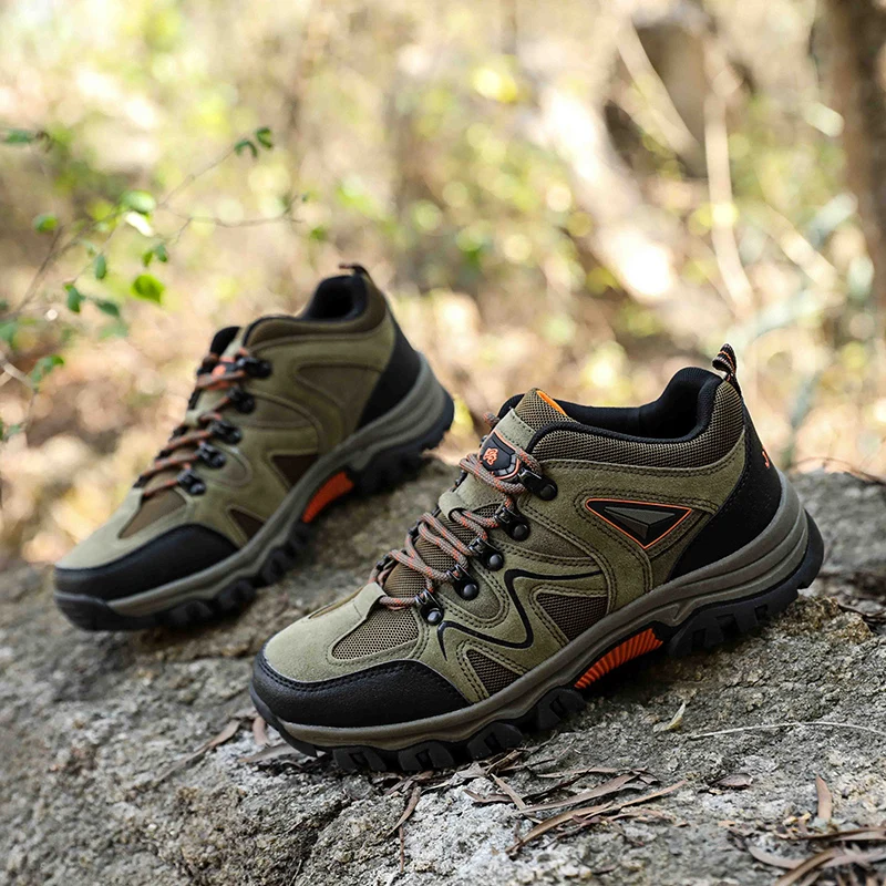 Men's Non-Slip Wear-Resistant Outdoor Hiking Shoes, Wear-Resistant Splash-Proof Sports Shoes, All-Terrain Hunting Hiking Shoes