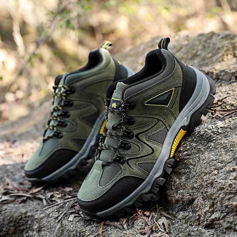 Men's Non-Slip Wear-Resistant Outdoor Hiking Shoes, Wear-Resistant Splash-Proof Sports Shoes, All-Terrain Hunting Hiking Shoes