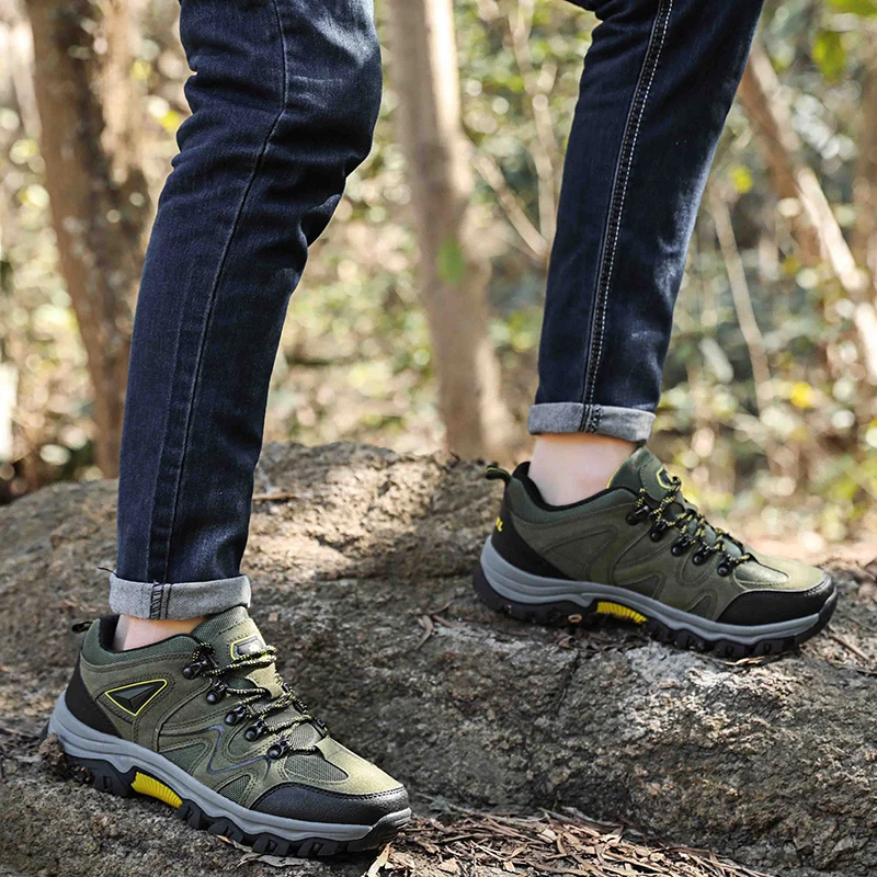 Men's Non-Slip Wear-Resistant Outdoor Hiking Shoes, Wear-Resistant Splash-Proof Sports Shoes, All-Terrain Hunting Hiking Shoes
