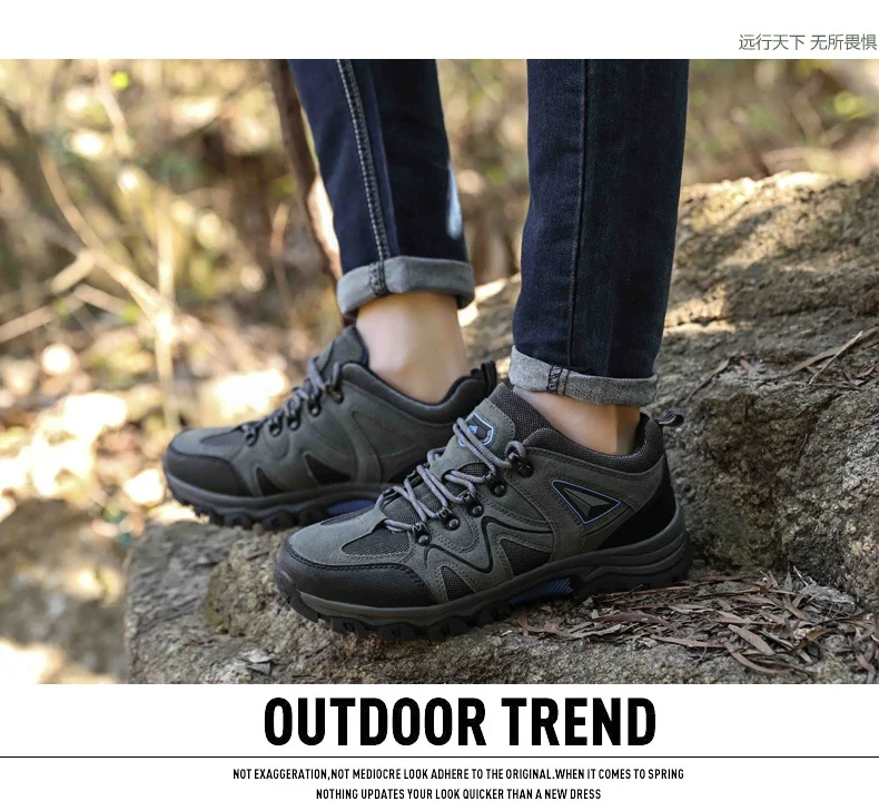 Men's Non-Slip Wear-Resistant Outdoor Hiking Shoes, Wear-Resistant Splash-Proof Sports Shoes, All-Terrain Hunting Hiking Shoes