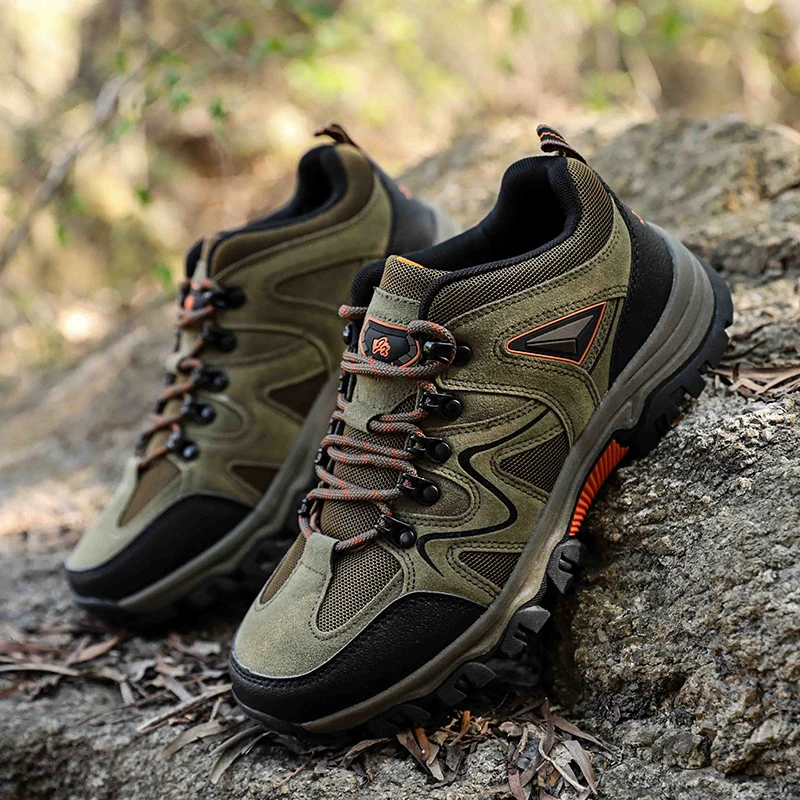 Men's Non-Slip Wear-Resistant Outdoor Hiking Shoes, Wear-Resistant Splash-Proof Sports Shoes, All-Terrain Hunting Hiking Shoes