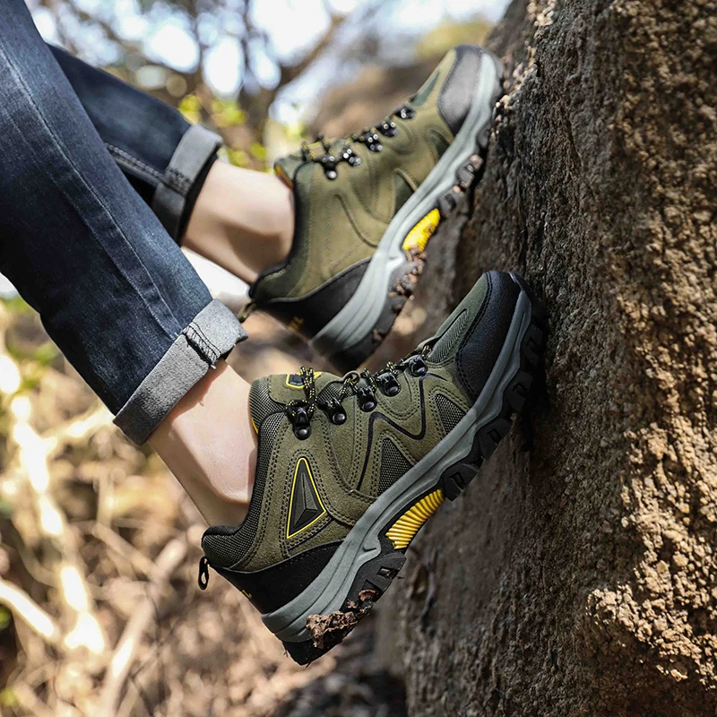 Men's Non-Slip Wear-Resistant Outdoor Hiking Shoes, Wear-Resistant Splash-Proof Sports Shoes, All-Terrain Hunting Hiking Shoes