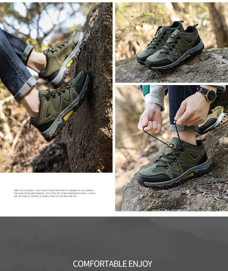 Men's Non-Slip Wear-Resistant Outdoor Hiking Shoes, Wear-Resistant Splash-Proof Sports Shoes, All-Terrain Hunting Hiking Shoes