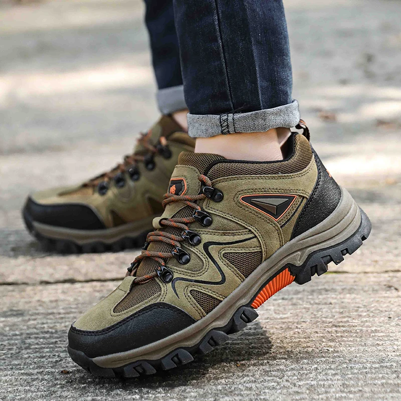Men's Non-Slip Wear-Resistant Outdoor Hiking Shoes, Wear-Resistant Splash-Proof Sports Shoes, All-Terrain Hunting Hiking Shoes