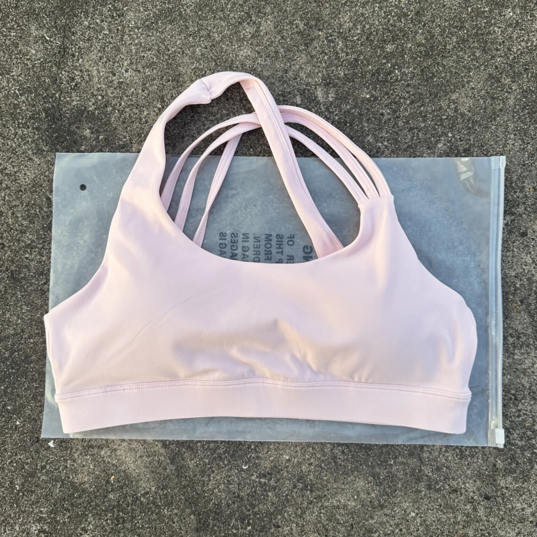 Solid Color Women Fitness Sport Bra Top High Strength Cross Shoulder Strap Gym Underwear Shockproof Tight Workout With Chest Pad