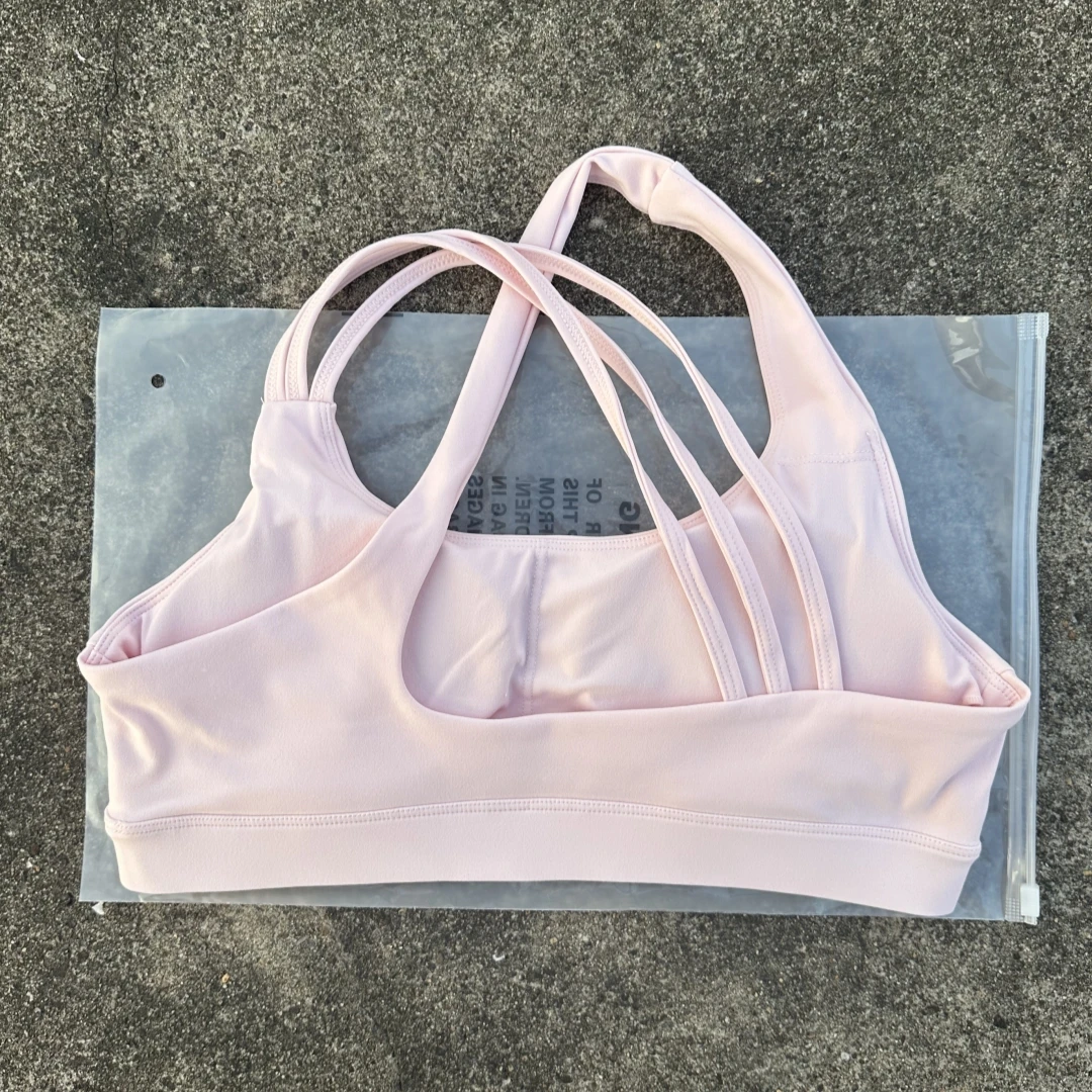 Solid Color Women Fitness Sport Bra Top High Strength Cross Shoulder Strap Gym Underwear Shockproof Tight Workout With Chest Pad