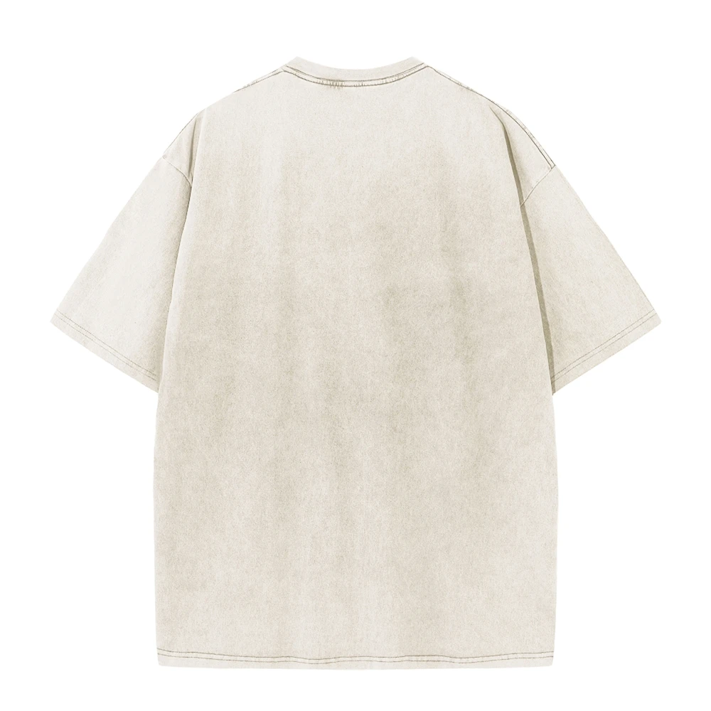 Washed T-Shirt 230G 100Cotton Solid Oversized Loose Fitness Mens Tee Tops Dropped Shoulders Short Sleeve Gym Bodybuilding Shirts