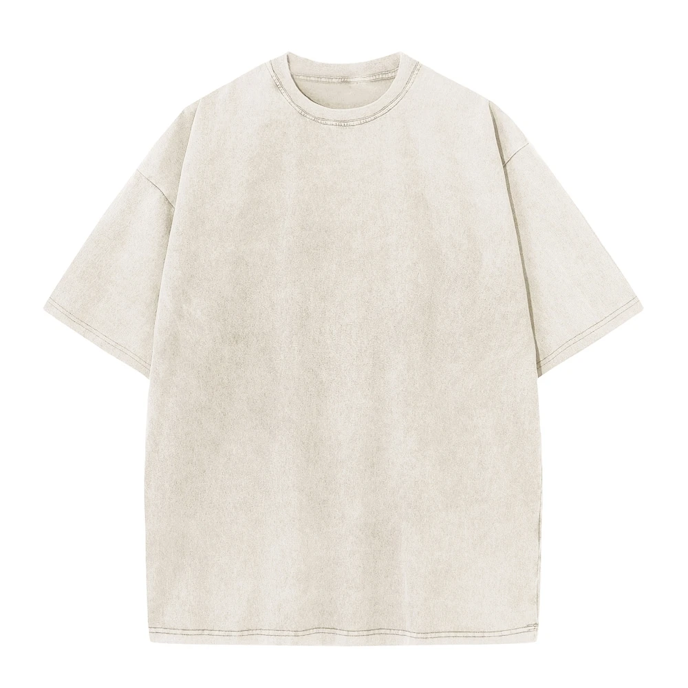 Washed T-Shirt 230G 100Cotton Solid Oversized Loose Fitness Mens Tee Tops Dropped Shoulders Short Sleeve Gym Bodybuilding Shirts