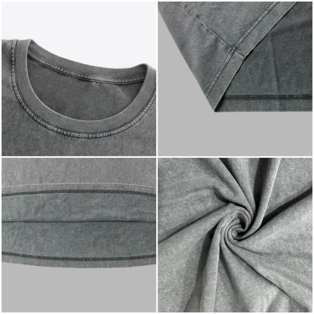 Washed T-Shirt 230G 100Cotton Solid Oversized Loose Fitness Mens Tee Tops Dropped Shoulders Short Sleeve Gym Bodybuilding Shirts