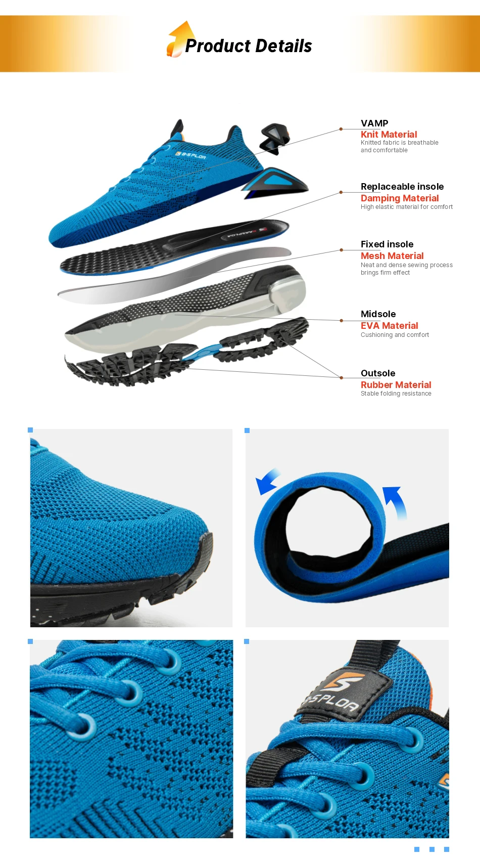 Baasploa Men Running Shoes Outdoor Lightweight Breathable Lace up Tennis Shoes Male Casual Non-Slip Professional Sports Shoes