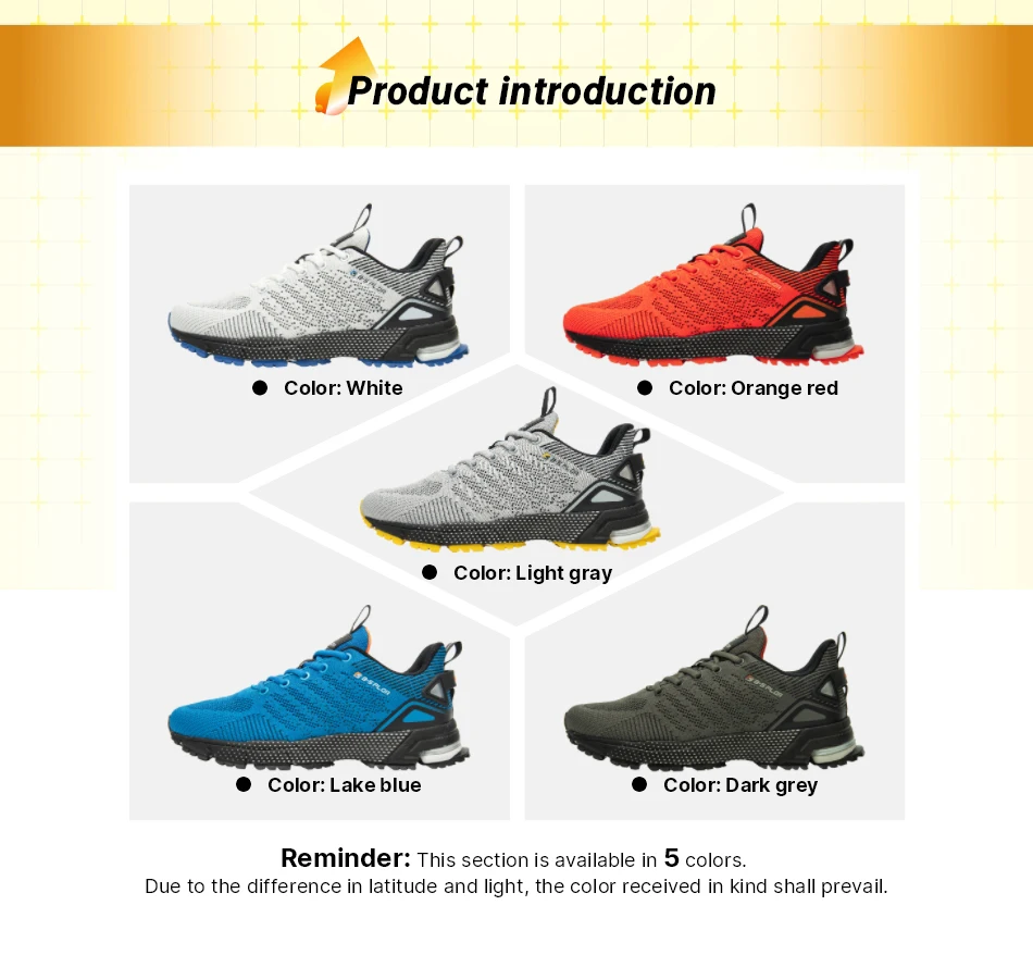 Baasploa Men Running Shoes Outdoor Lightweight Breathable Lace up Tennis Shoes Male Casual Non-Slip Professional Sports Shoes