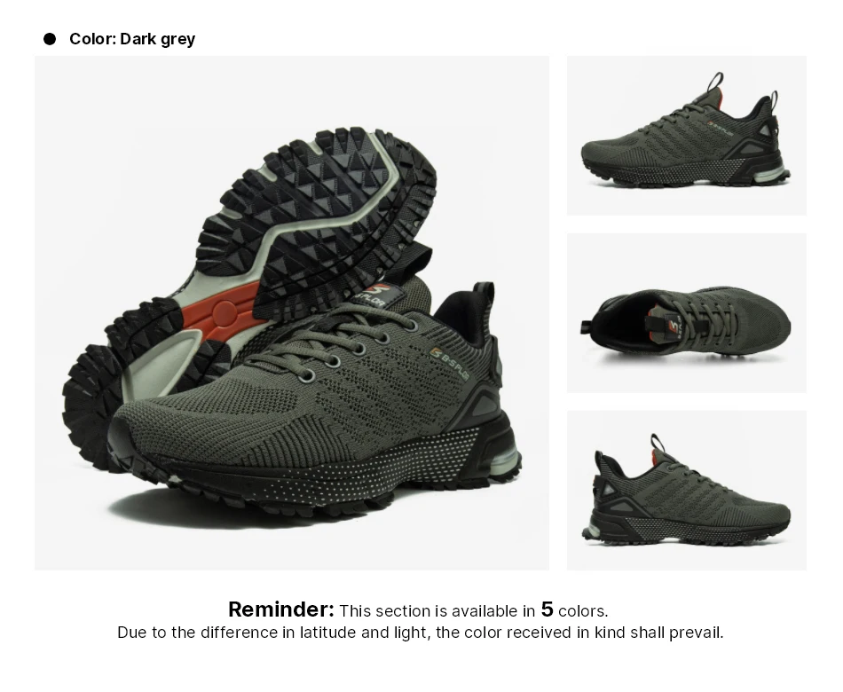 Baasploa Men Running Shoes Outdoor Lightweight Breathable Lace up Tennis Shoes Male Casual Non-Slip Professional Sports Shoes