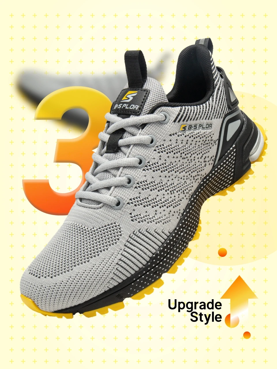 Baasploa Men Running Shoes Outdoor Lightweight Breathable Lace up Tennis Shoes Male Casual Non-Slip Professional Sports Shoes