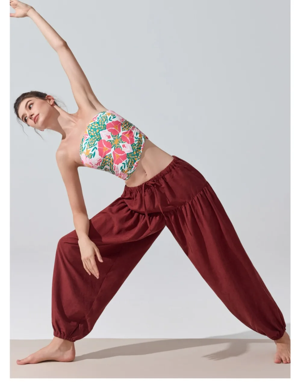 Stown Harem Pants for Ladies Gym - Women's High Waist Drawstring Yoga Boho Trousers with Pockets, Loose Fit Balloon Sweatpants